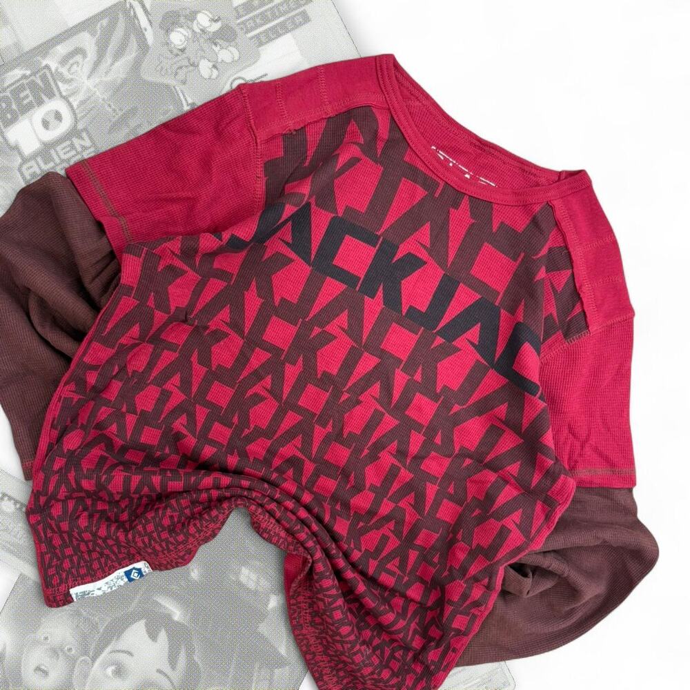 Y2k‎ Thermal Black Jacket Graphic Long Sleeve Thermal Tee